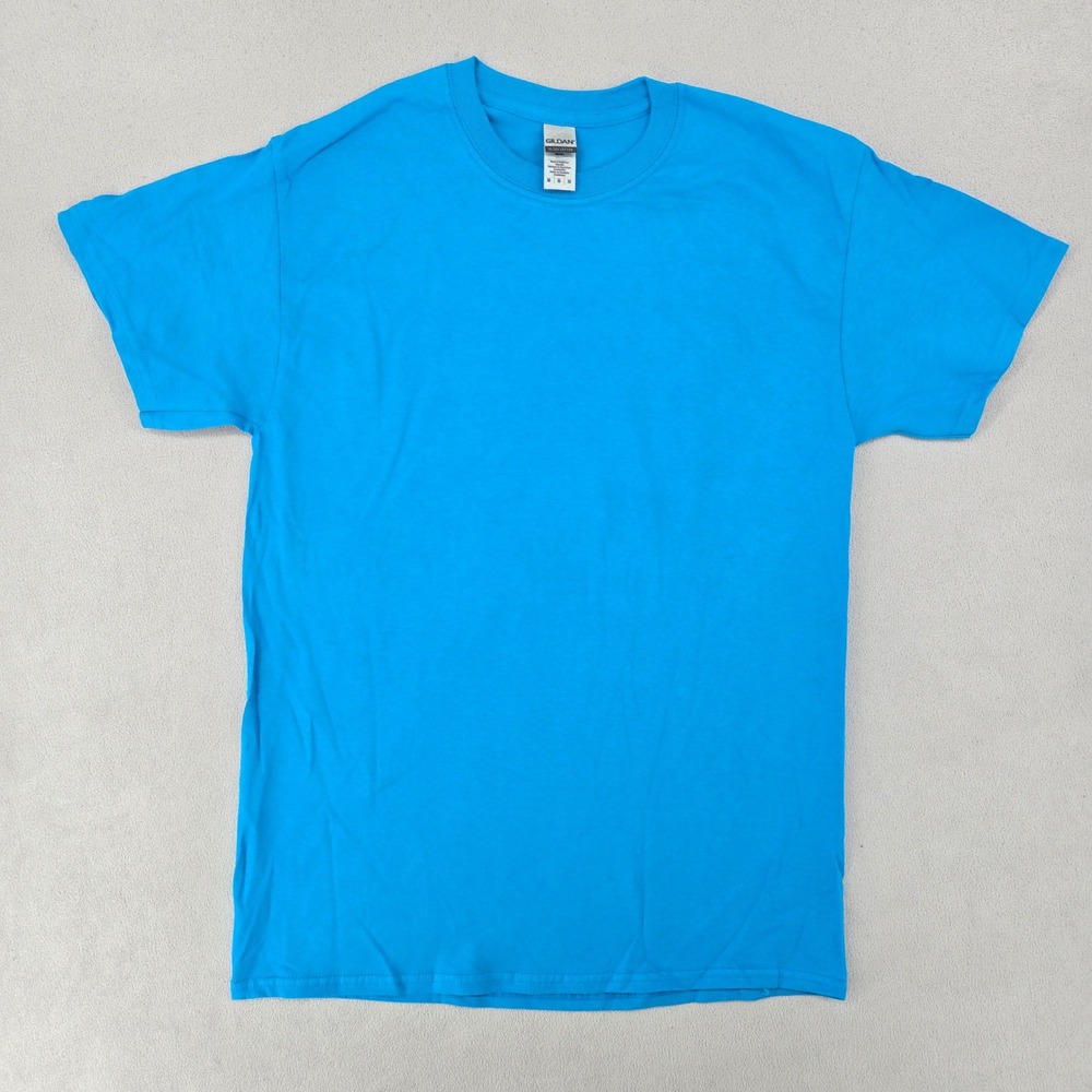 Gildan Mens‎ MEDIUM Sapphire Short Sleeve Ultra Cotton Blank T-Shirt Basic